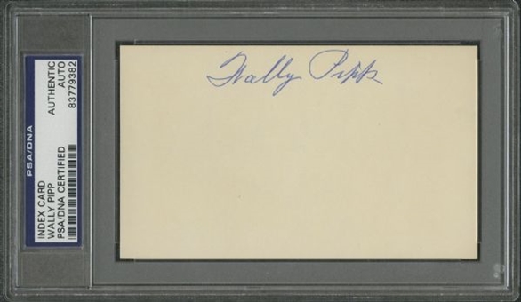 Wally Pipp Signed 3x5 Index Card